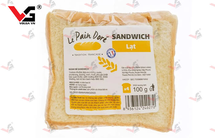 Túi đựng bánh sandwich dán tem nhãn được thiết kế sinh động gọn đẹp